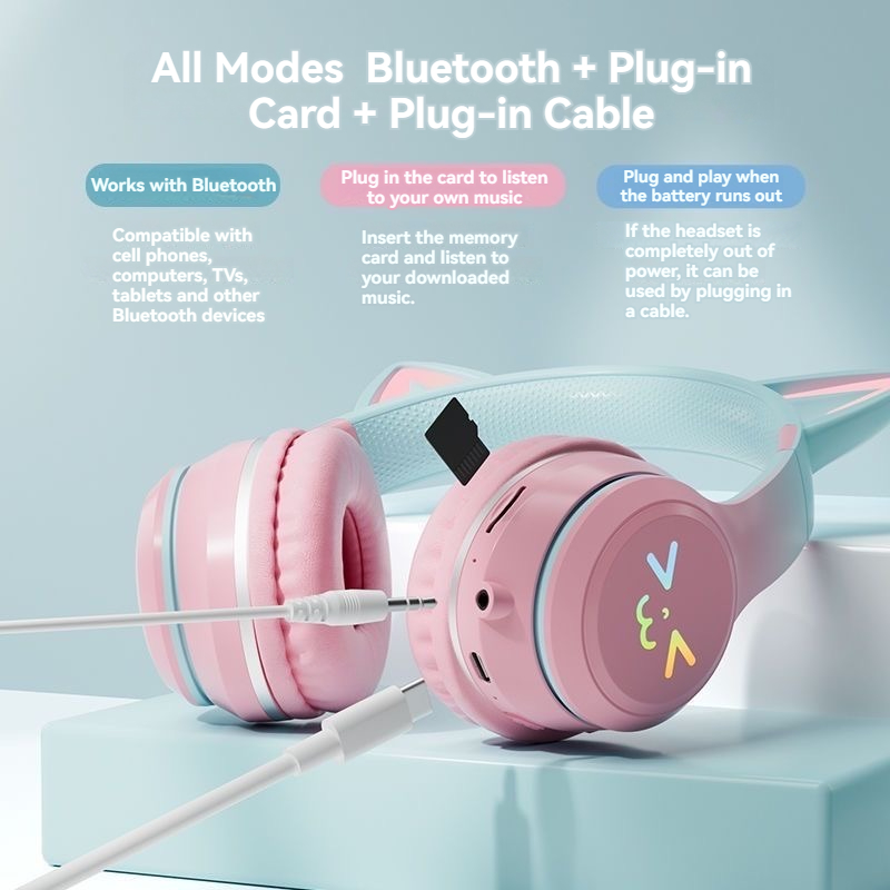 Wireless Headphones RGB Cute C - Outdoor Sport Activities For Kids review and price