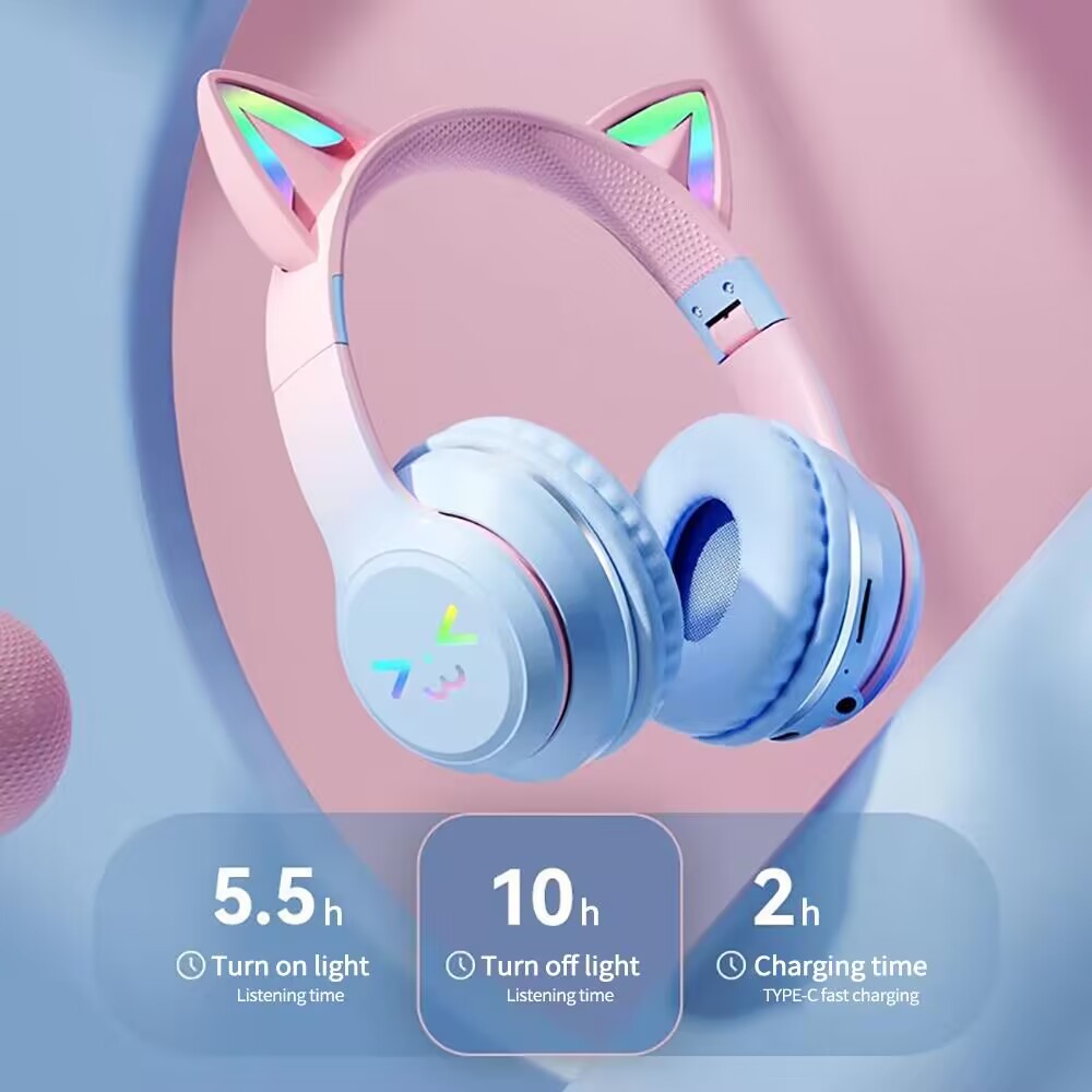 Wireless Headphones RGB Cute C - Outdoor Sport Activities For Kids review and price
