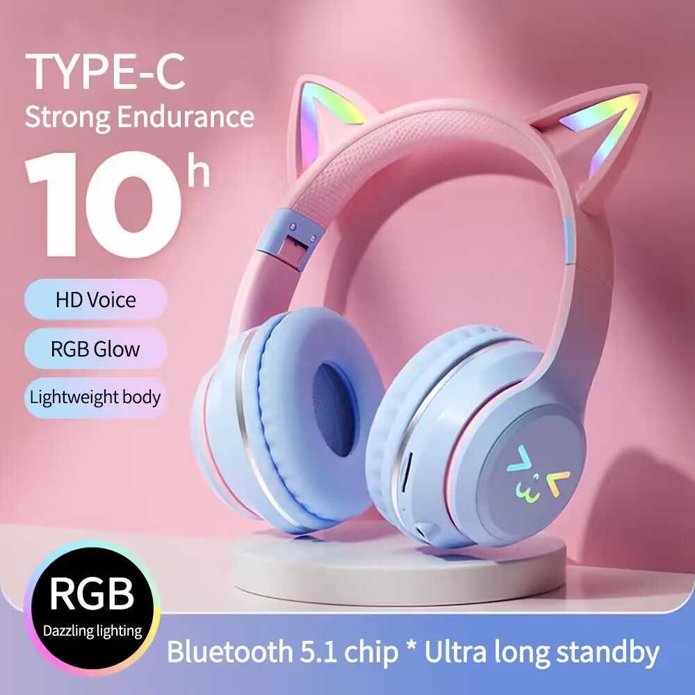 Wireless Headphones RGB Cute C - Outdoor Sport Activities For Kids review and price