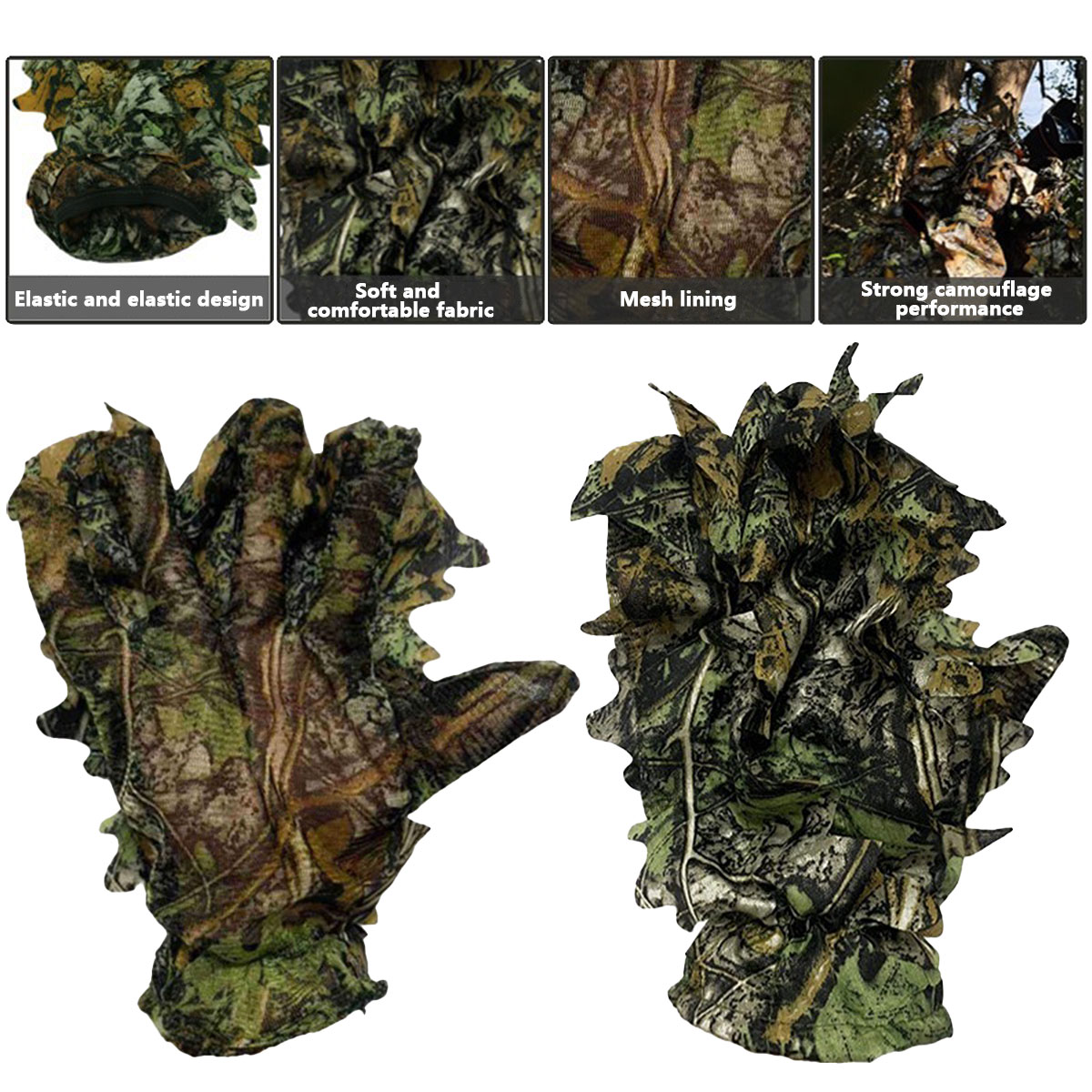 3D Camouflage Leaf Hunting Glo - Outdoor Sport Gloves review and price